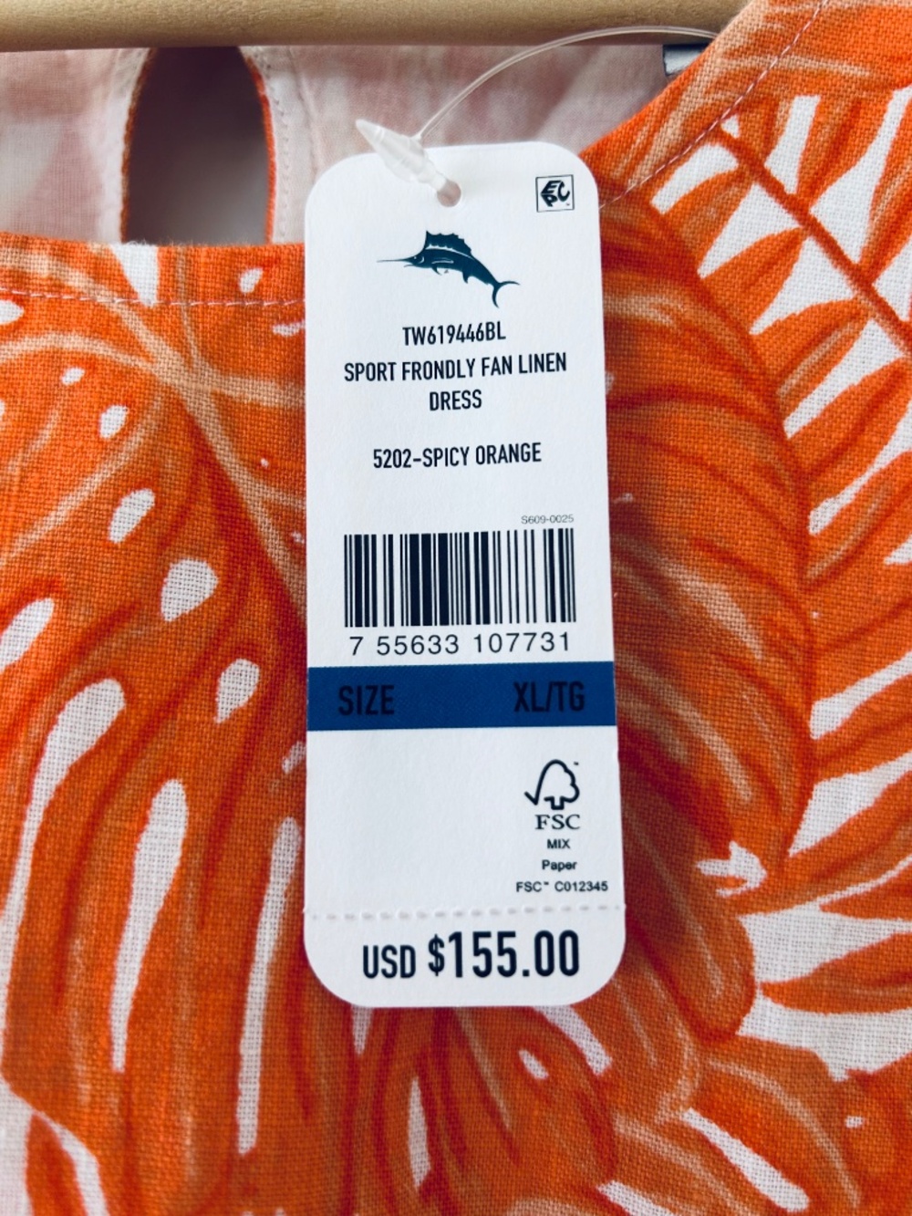 Tommy Bahama Sport Fondly Fan Linen Dress XL - Picture 3 of 5
